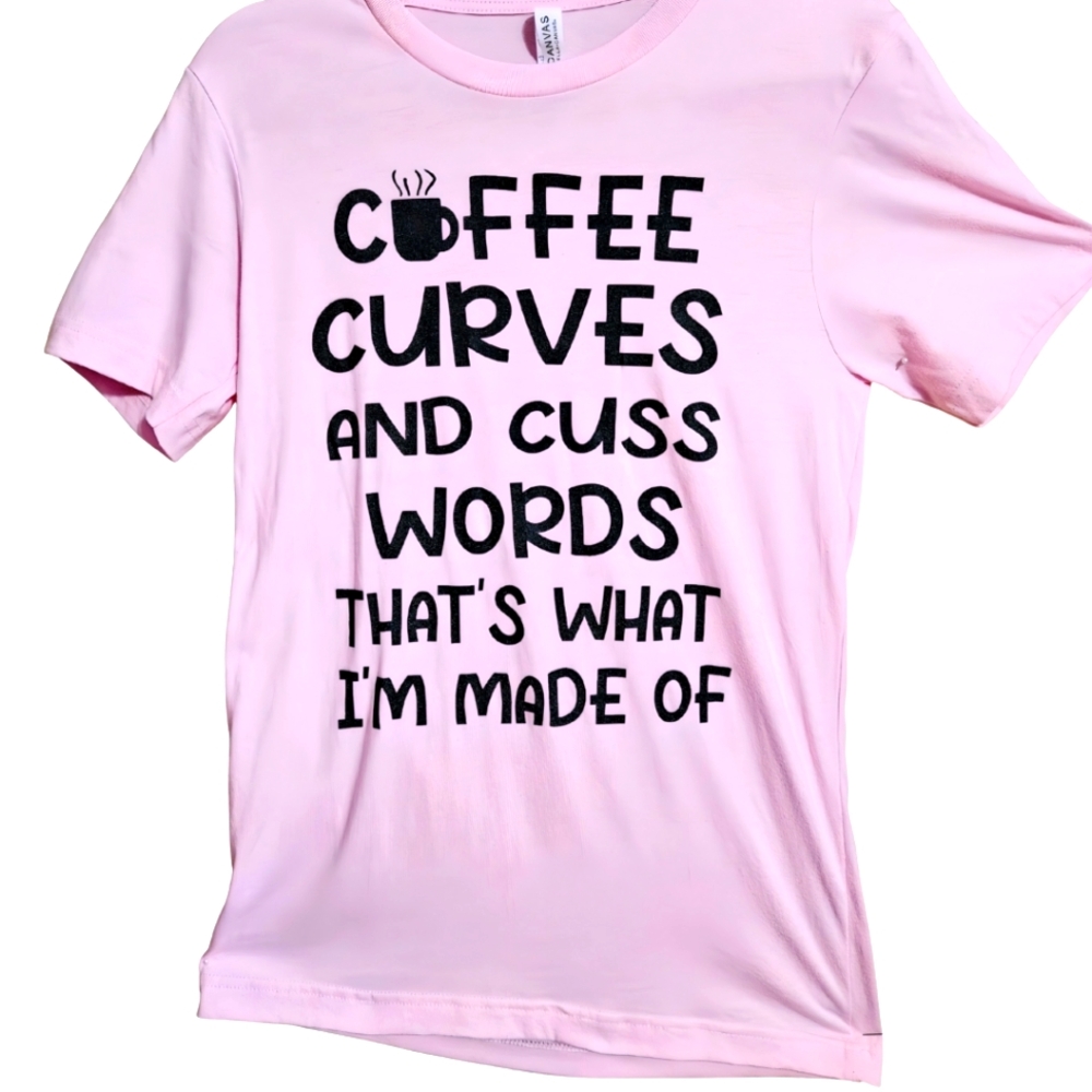 Pink and Black Short Sleeve Graphic Tee